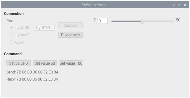 Figure7-1 Set WidgetValue screen on Raspberry Pi
